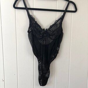 Nasty Gal Womens Lace Bodysuit Button/Zipper Closure Medium